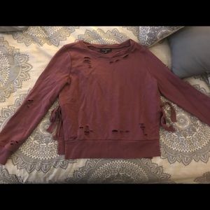 Distressed sweatshirt